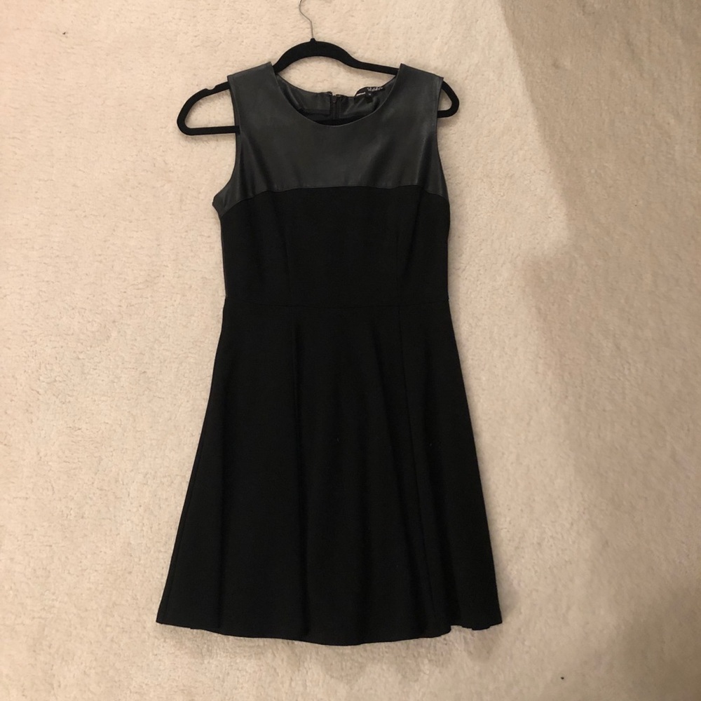 Black dress with faux leather